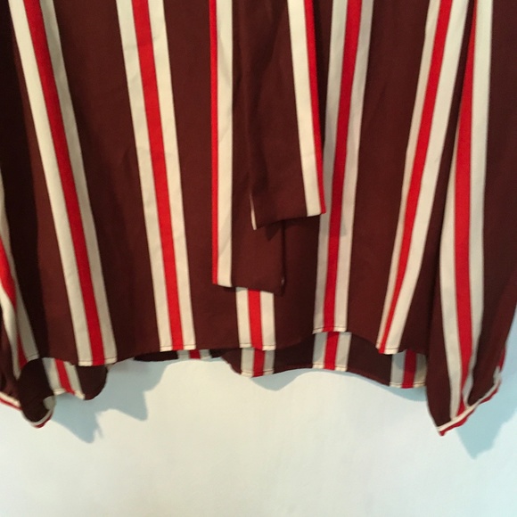 Frame Burgundy Stripe Silk Tie Shirt - Picture 4 of 4